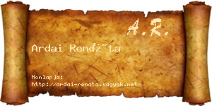 Ardai Renáta névjegykártya